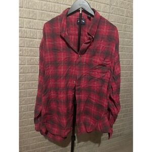 Falcon Bay Red Plaid Long Sleeve Button Up Shirt Men's 2X Cotton Casual Outdoors